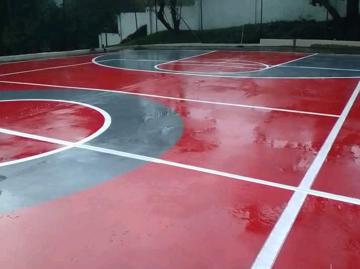 Cancha deportiva demarcada